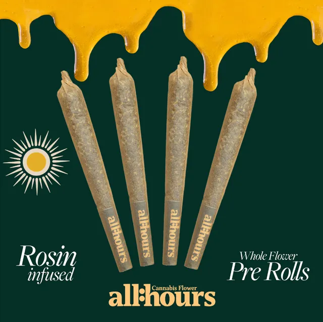 all:hours Banana Acai Mints 0.4g ea | 4-Pack Rosin Infused Pre-Roll Pack