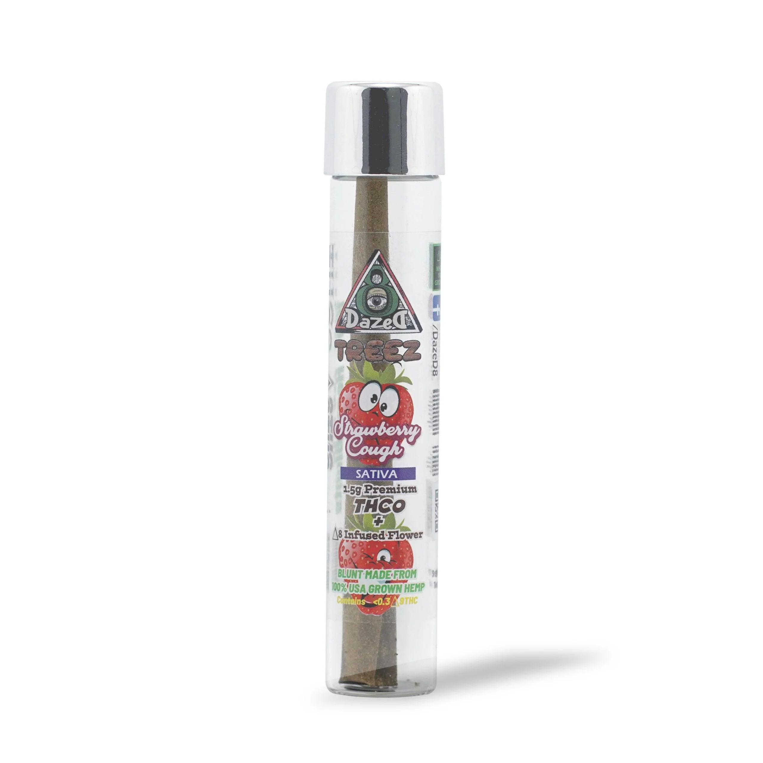 DazeD8 DazeD8 Strawberry Cough Delta 8 THC-O Pre Roll