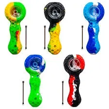 Generic Glass 4.3" Silicone Honeycomb Spoon Hand Pipe with Metal Pick