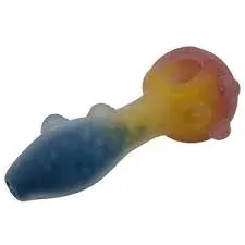 Generic Glass 4" Frosted Tri Color Spoon Hand Pipe