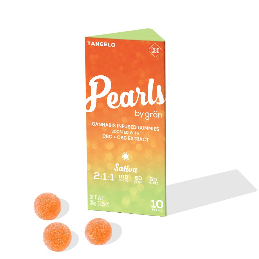 Grön 2:1:1 Tangelo Pearls - Sativa (100mg THC/50mg CBC/50mg CBG)
