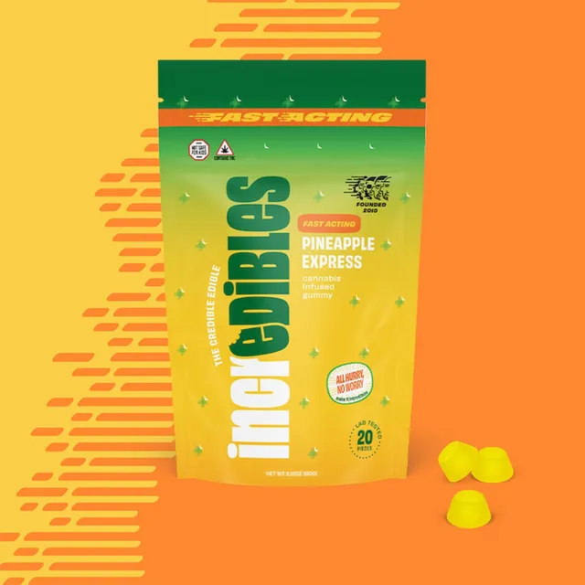 inc.edibles Pineapple Express 4.5mg ea | 20-Pack Fast-Acting Gummies