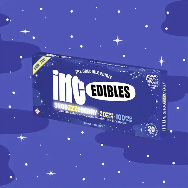 inc.edibles Snoozzzeberry 100mg | 5:1 THC:CBN Ratioed Chocolate