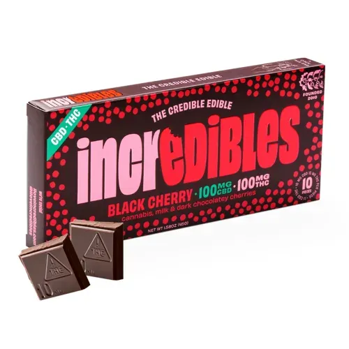 Incredibles Black Cherry 1:1 THC:CBD Chocolate Bar