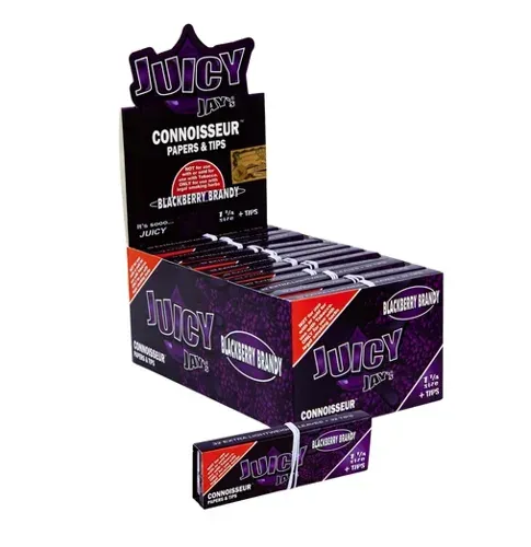 Juicy Jay's Connoisseur 1 1/4 Blackberry Flavored Rolling Papers w Tips