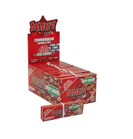 Juicy Jay's Connoisseur 1 1/4 Cherry Flavored Rolling Papers w Tips