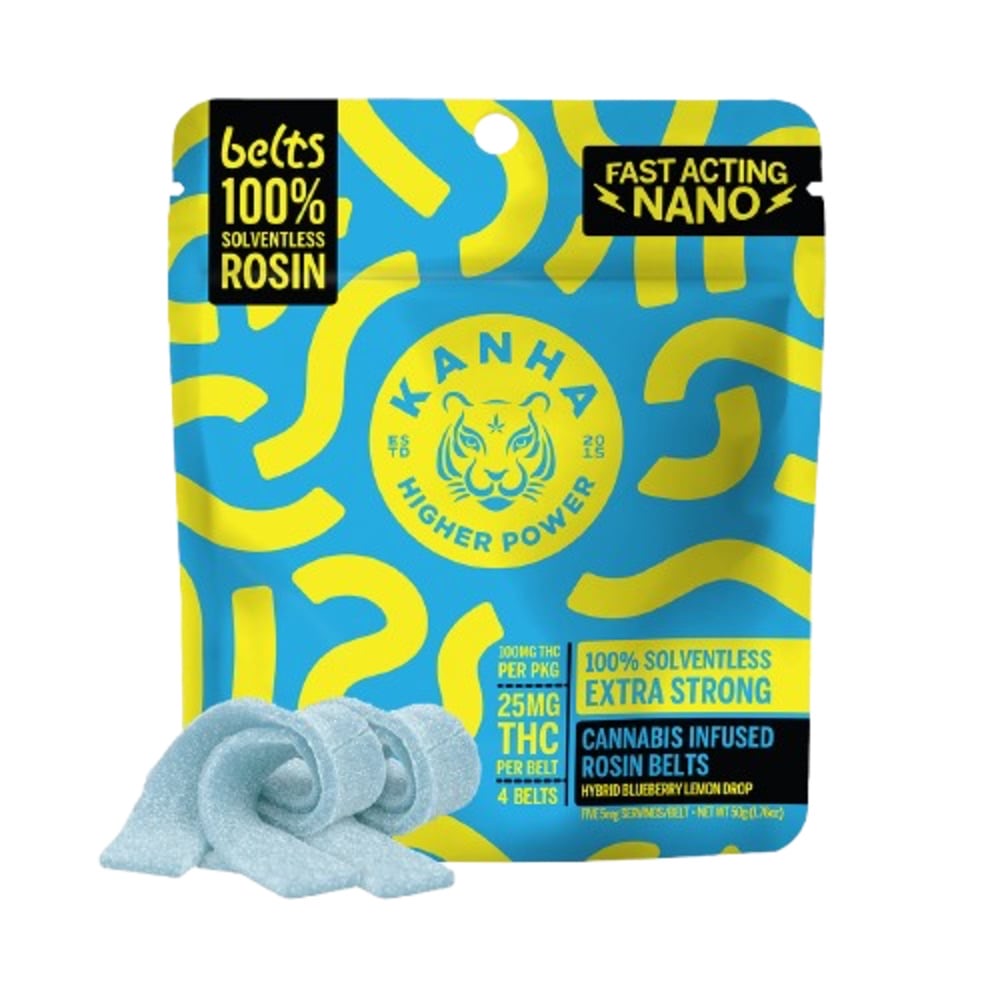 KANHA Blueberry Lemon Drop Live Rosin Belts - Hybrid [4pk] (100mg)