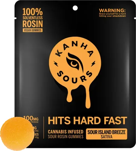 KANHA Vegan Sour Island Breeze Sativa Solventless Rosin Gummies