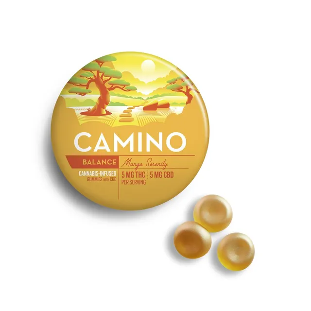 KIVA Mango Serenity 5mg ea | 20-Pack | 1:1 THC:CBD Ratioed Gummies