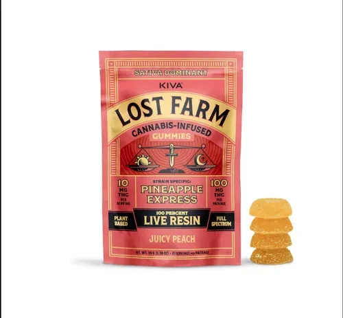 Lost Farm Juicy Peach Live Resin Gummies