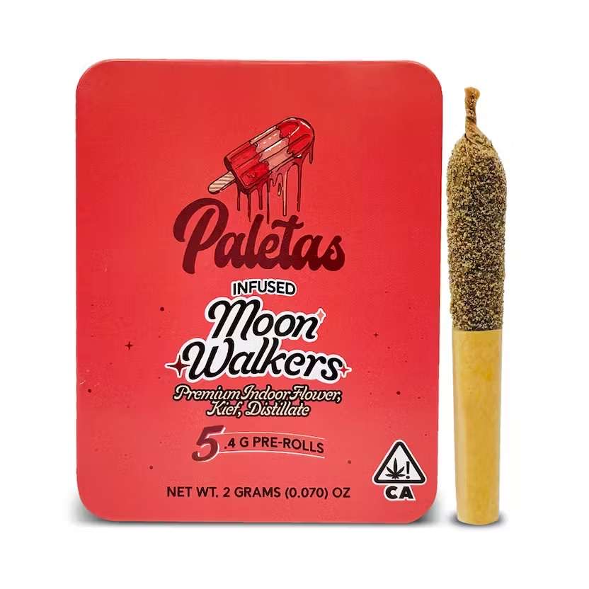 Ever Leaf Dispensary Paletas Strawberry Fields – Moonwalkers Infused Pre-Rolls 5-Pack (2g)