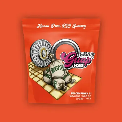 Savvy Guap RSO Peachy Punch 1:1 CBD:THC 100mg Gummy