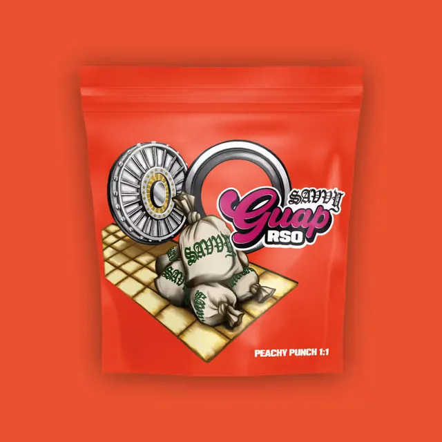 Savvy Peachy Punch 50mg | 1:1 THC:CBD Ratioed RSO Gummies
