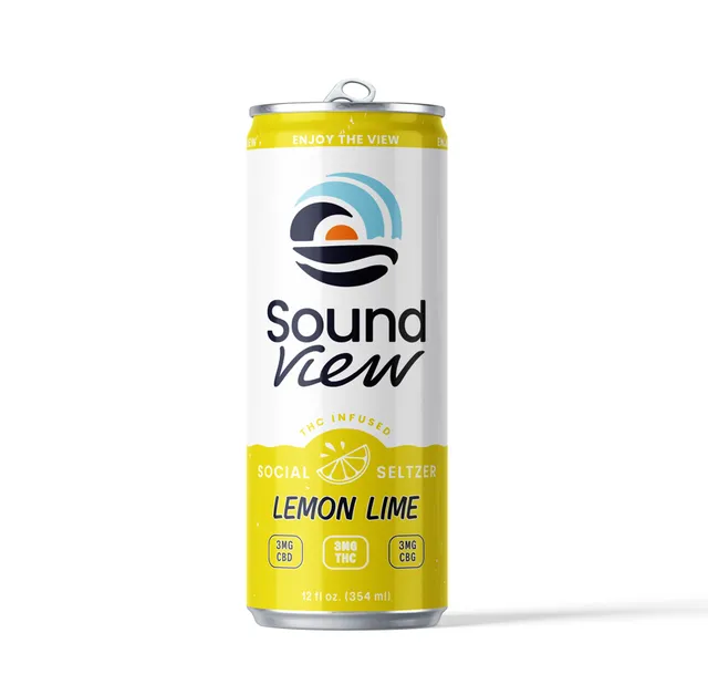 SoundView Lemon Lime 3mg | 1:1:1 THC:CBD: Ratioed Seltzer
