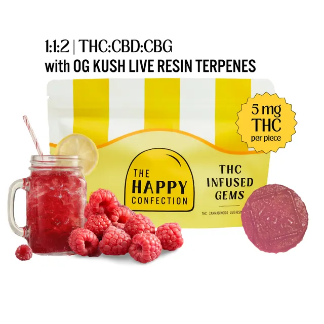 The Happy Confection Blissful Berry Lemonade 5mg ea | 20-Pack | 1:1:2 THC:CBD:CBG Ratioed Gummies