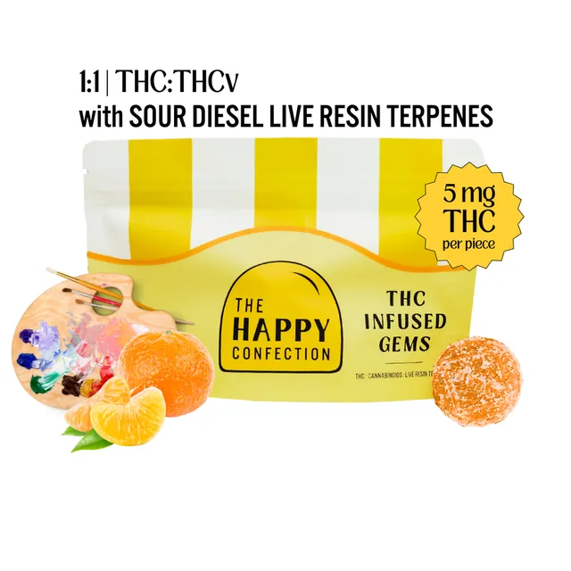 The Happy Confection Creative Clementine 5mg ea | 20-Pack | 1:1 THCV:THC Ratioed Gummies