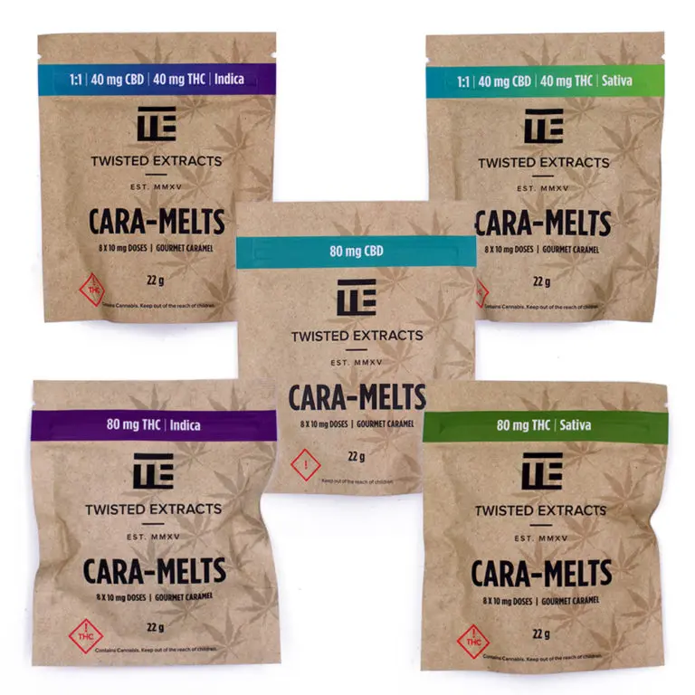 Ever Leaf Dispensary Twisted Extracts Cara-Melts Cannabis Caramel Candy (THC/CBD)