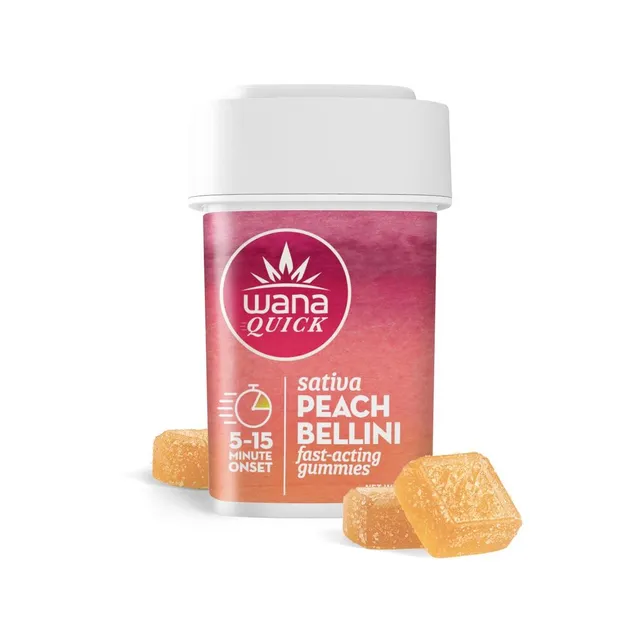 Wana Peach Bellini 5mg ea | 20-Pack Fast-Acting Gummies