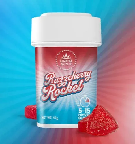 Wana Quick Razzcherry Rocket Gummies