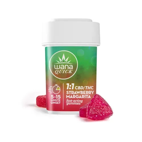 Wana Quick Strawberry Margarita 1:1 THC:CBD Gummies