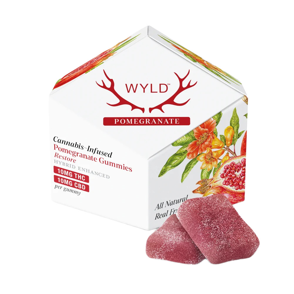WYLD Pomegranate 1:1 CBD + Hybrid Enhanced Gummies | 100mg