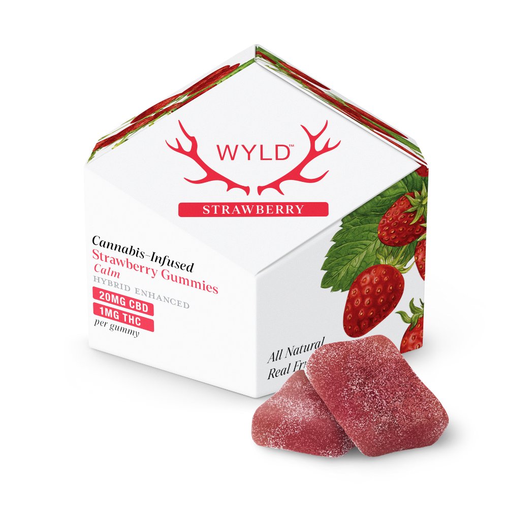 WYLD Strawberry 20:1 CBD + Hybrid Enhanced Gummies | 200mg:10mg